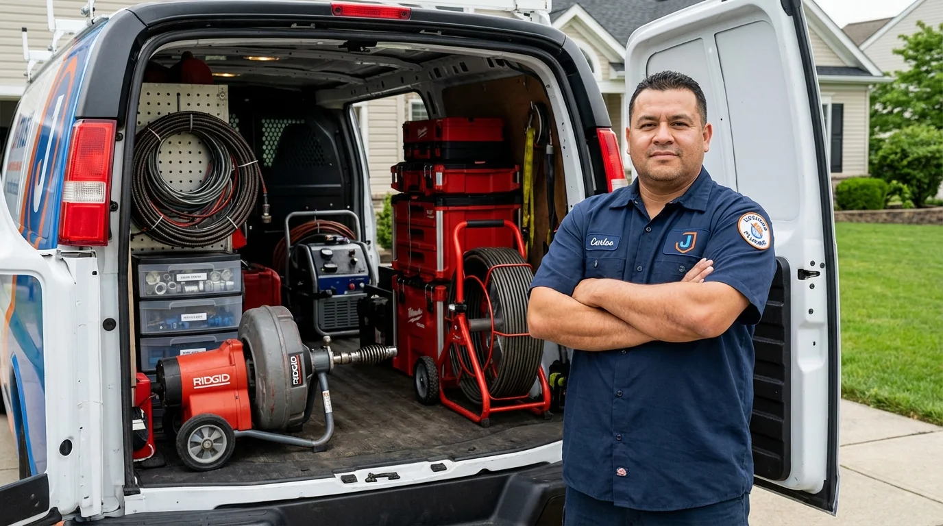 Professional drain cleaning equipment and Johns Plumbing LLC plumber in Watkinsville